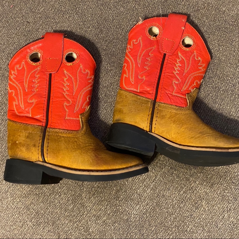 Toddler boys square toe cowboy boots